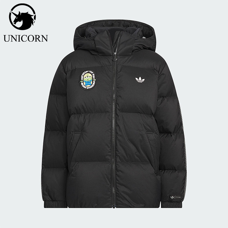 Adidas/阿迪达斯正品三叶草新款儿童黑色经典上学羽绒服KB5142