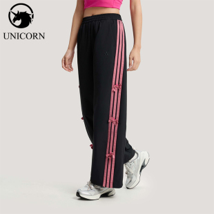 款 Adidas 阿迪达斯正品 2026春季 KR7598 女士日常直筒梭织运动长裤