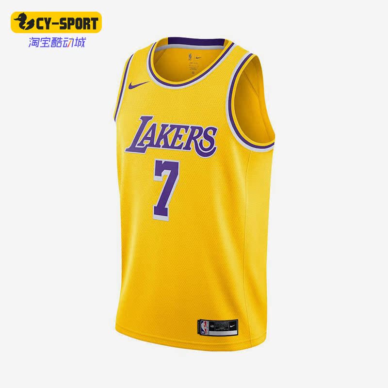 Nike/耐克正品麦基湖人队7号男子篮球运动球衣背心CW3669-742