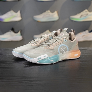 李宁正品全城12男大童时尚潮流透气耐磨回弹实战篮球鞋YKBV078-7