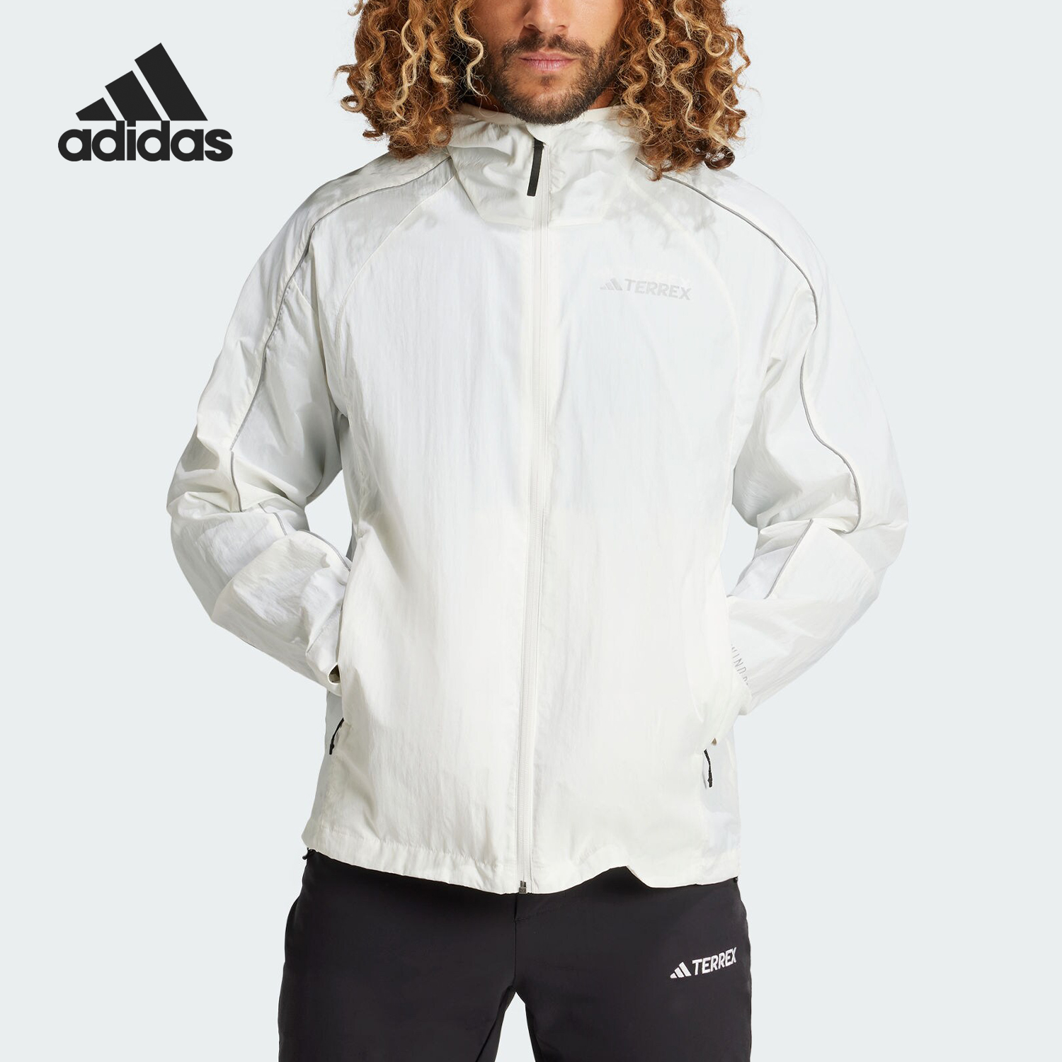 Adidas/阿迪达斯正品新款男士户外抗风运动连帽外套JG5709