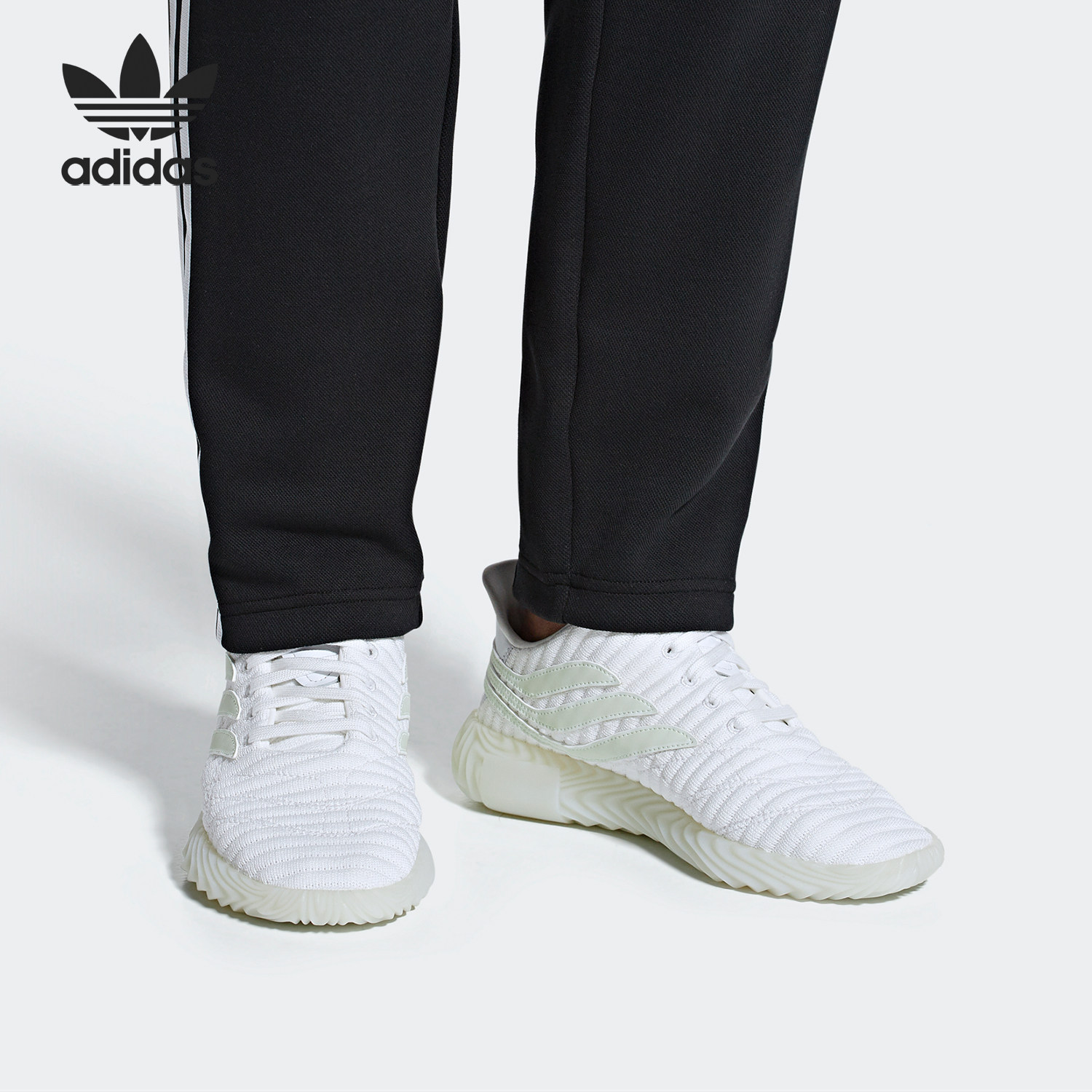 Adidas/阿迪达斯正品男士网布皮革透气低帮运动休闲鞋B41966