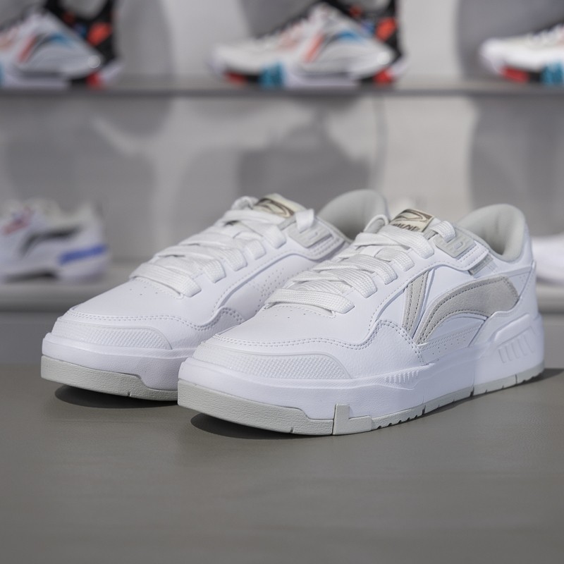 李宁正品COMMON 80s男子柔软回弹系带简约百搭运动板鞋AGCU157-2