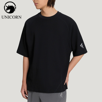 Adidas/阿迪达斯官方正品夏季男士圆领华夫格运动短袖T恤KW0106