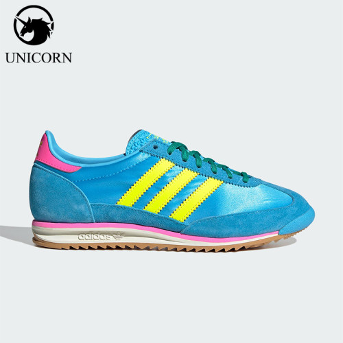 Adidas/阿迪达斯正品三叶草SL72OG新款女蓝黄色经典休闲鞋JI0196