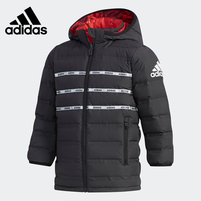 Adidas/阿迪达斯正品小童冬季连帽保暖运动双面羽绒服 EH4155
