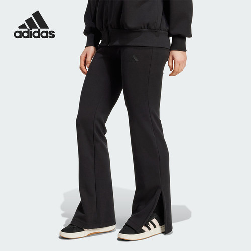 Adidas/阿迪达斯正品2025冬季款女士日常修身松紧腰长裤JM3757