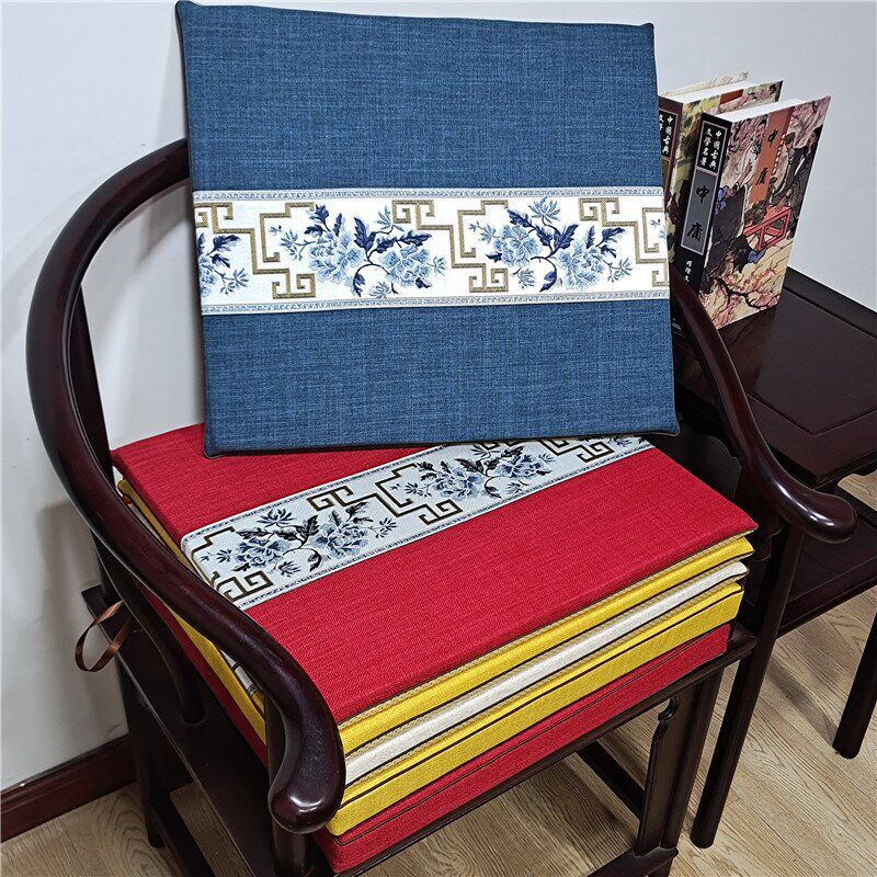 红木沙发坐垫中式椅垫棉麻罗w汉床飘窗垫圈椅餐椅坐垫棕垫海绵定