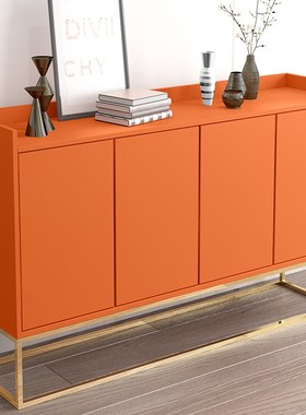 加厚北欧橙色贴纸家具翻新柜子改造橱柜衣柜改色墙纸自粘防水防潮