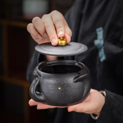 创意大象烟灰缸带盖家用客厅个性潮流时尚简约中式陶瓷烟缸防飞灰