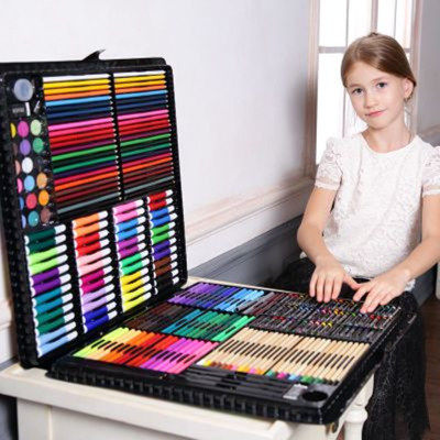 豪华288件套儿童绘画笔套装工具组合小学生水彩笔美术学文具画画