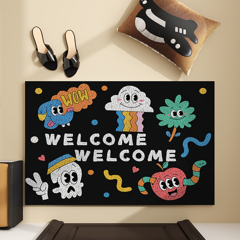 2023年新款入户丝圈地垫轻奢进门脚垫玄关家用可裁剪门口防滑地毯