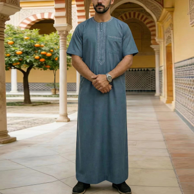 African men's robe男士长袍民族风刺绣摩洛哥风休闲传统长衫大褂
