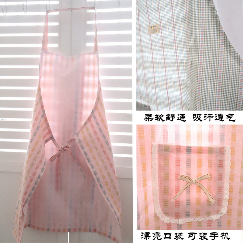 韩式围裙新款in复古文艺围裙花店美甲工作服女夏季透气家用做饭