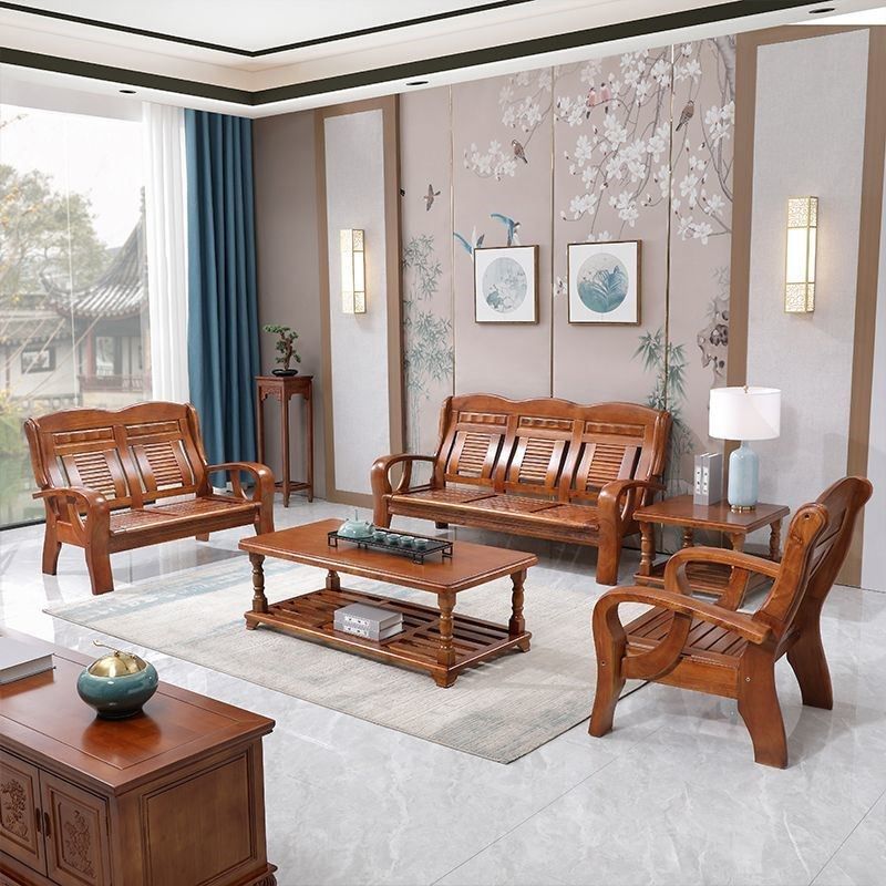 全实木沙发老式普通木头三人座椅小户型客厅农村木质家具,住宅家具,实木沙发,淘宝优惠券,粉丝福利购,淘宝优惠卷