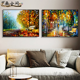 梵高星空装饰画莫奈日出丰收油画凡高向日葵挂画客厅卧室壁画