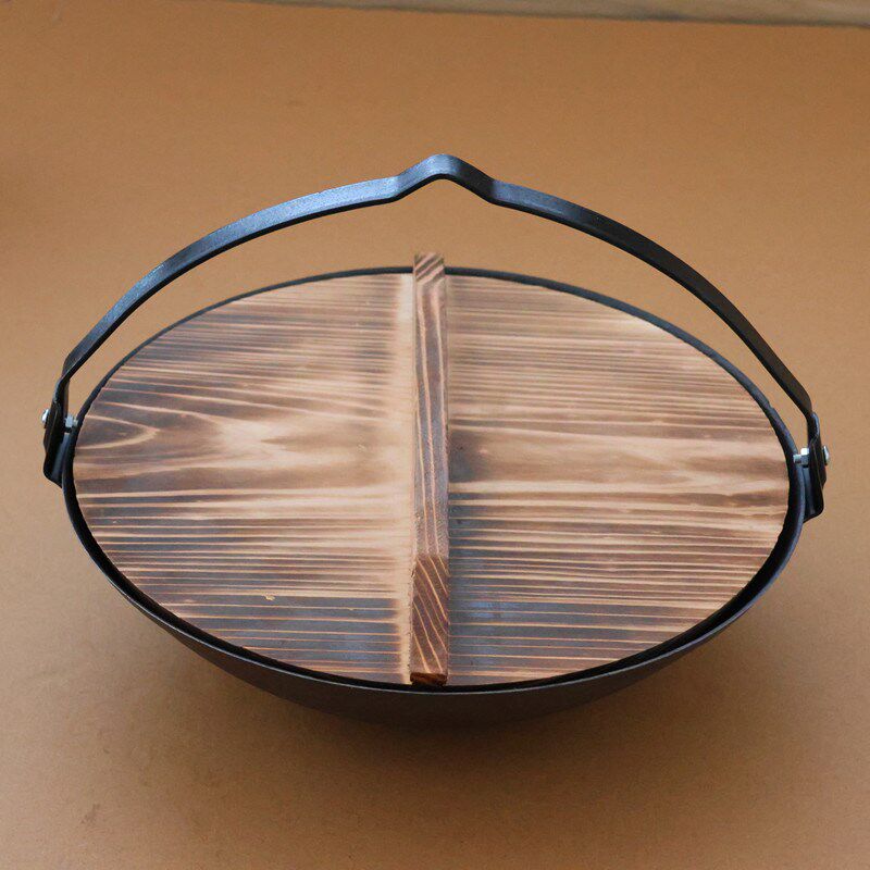 传统吊锅铸铁锅具吊架火锅炉具干锅农家乐地锅炭盆锅柴火灶炖炒锅