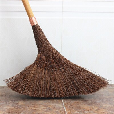 棕扫把鬃毛笤帚棕榈丝扫帚无静电木扫把手工山棕笤帚单个少把