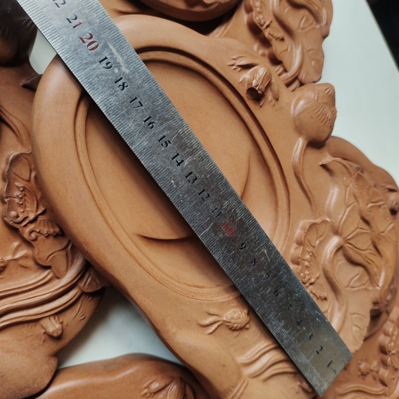 砚台人工墨池四大名砚文房四宝笔墨纸砚之一带盖鳝鱼黄荷叶清莲人