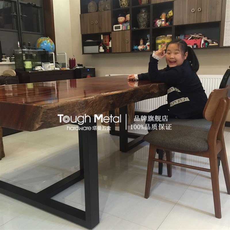 铁艺桌脚支架定制办公桌腿桌架大板桌金属架子岩板餐桌脚架茶几腿