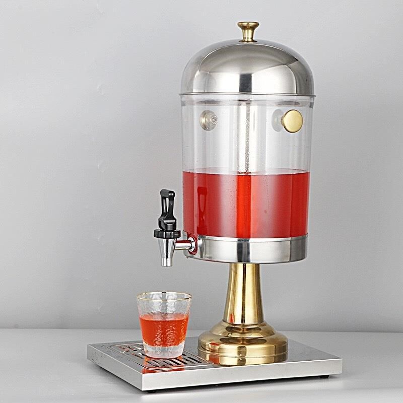 自助餐不锈钢单头果汁鼎桶金属水龙头冷热两用商用双头三头饮料机