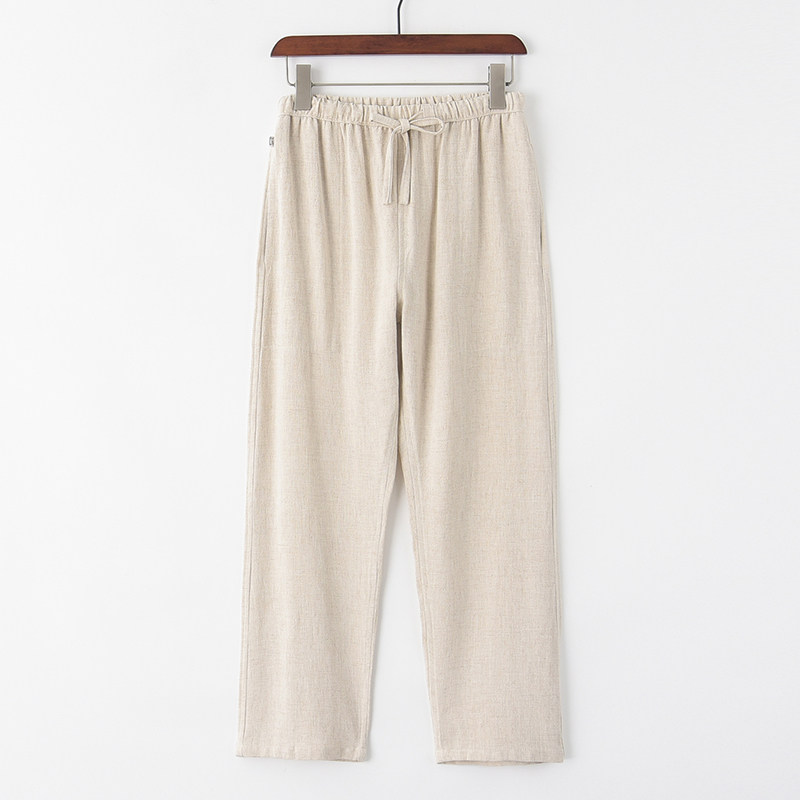 中国风亚麻直筒长裤男士宽松休闲裤松紧腰唐装裤子中式禅修太极裤,男装,休闲裤,淘宝优惠券,粉丝福利购,淘宝优惠卷