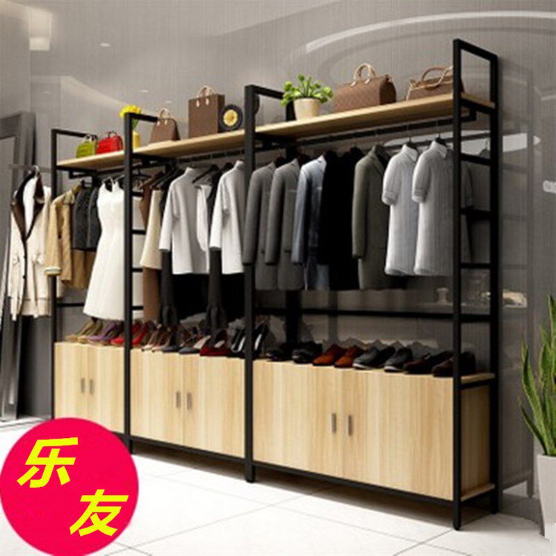 商场衣帽架鞋架组合服装衣服架卧室挂衣架落地门厅置物架现货