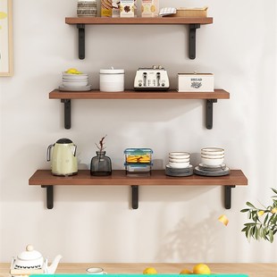 小爱同学置物架墙上置物架挂墙隔板一字板木板实木定制隔层支撑板