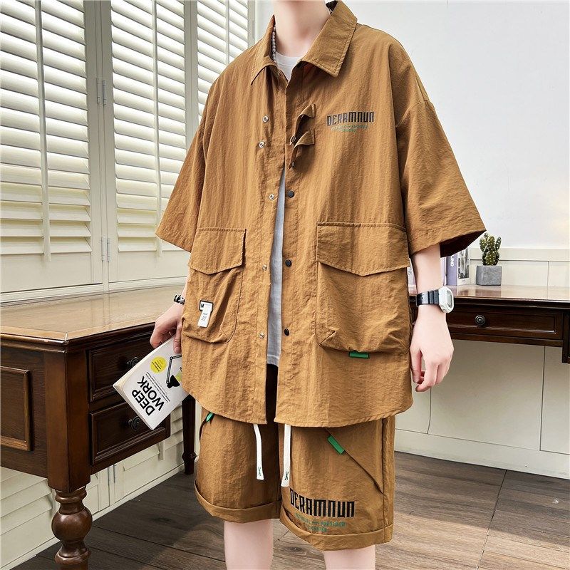 夏季短袖t恤男孩12-15岁青少年初高中学生衬衫套装大童休闲两件套,男装,时尚套装,淘宝优惠券,粉丝福利购,淘宝优惠卷