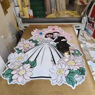 结婚大巴车公交车婚车装 饰贴不掉胶无痕黑胶车贴DIY造型卡通人物