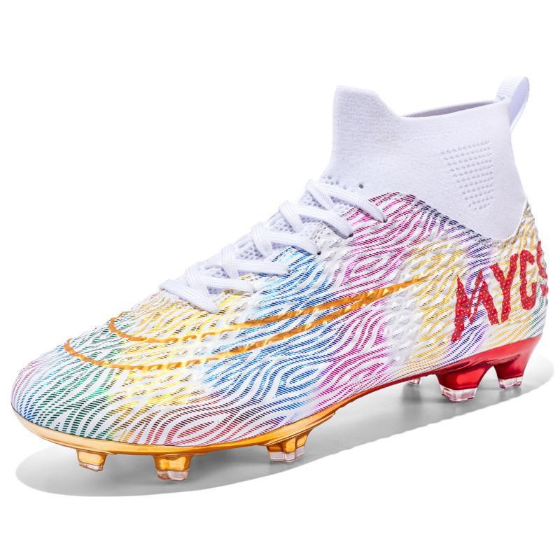 时尚四季高品电镀底防滑长钉情侣童足球鞋男女大童运动鞋