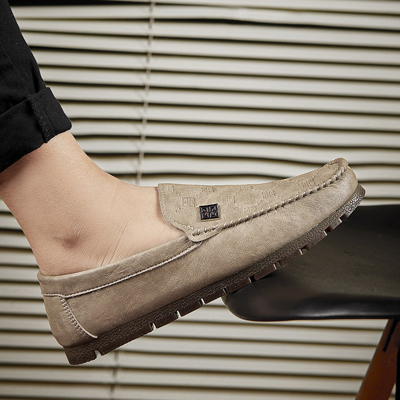 豆豆鞋男士2024新款秋季透气牛筋底商务休闲鞋一脚蹬懒人软底皮鞋,流行男鞋,乐福鞋（豆豆鞋）,淘宝优惠券,粉丝福利购,淘宝优惠卷