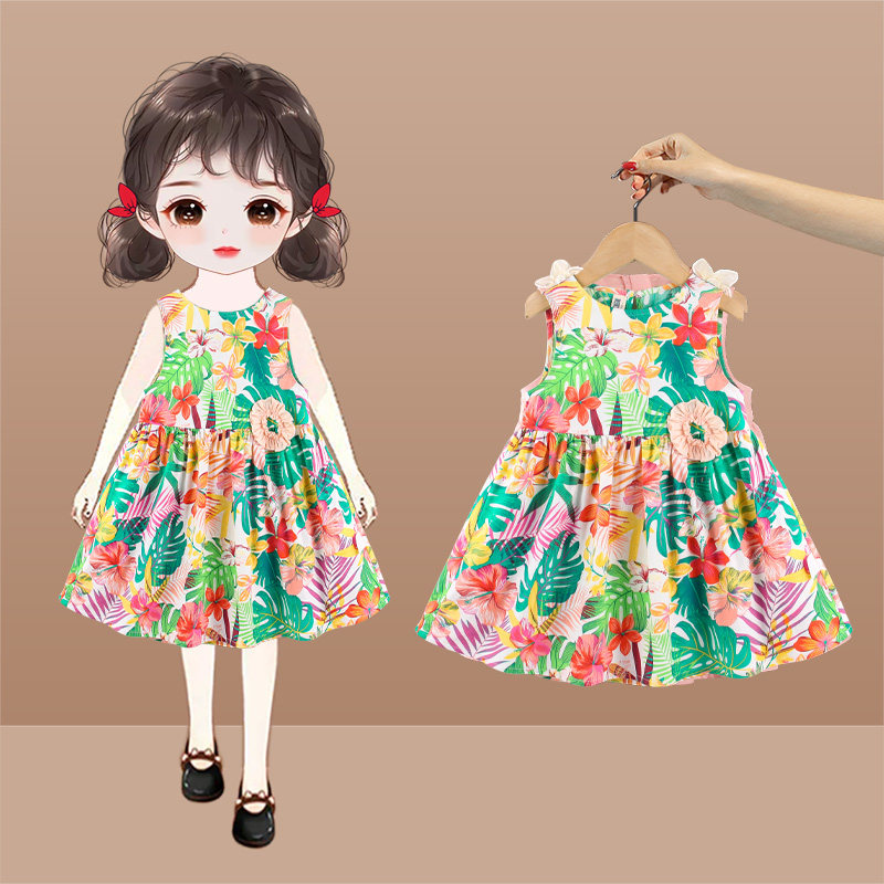 女童碎花连衣裙夏季儿童沙滩吊带公主裙周岁宝宝礼服三岁女孩衣服,童装/婴儿装/亲子装,连衣裙,淘宝优惠券,粉丝福利购,淘宝优惠卷