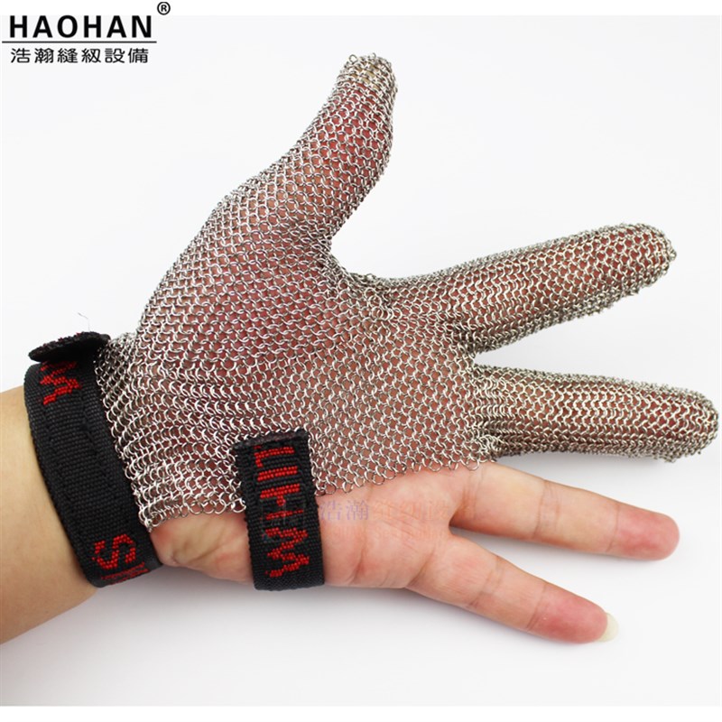 钢带电剪防护手套服装厂皮革裁剪防护用钢丝手U套三指M型验厂