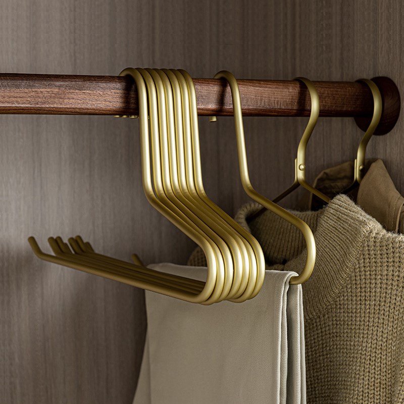 鹅形裤架家用挂裤子衣架无痕抽拉式铝合金高档加粗加厚不生锈裤挂