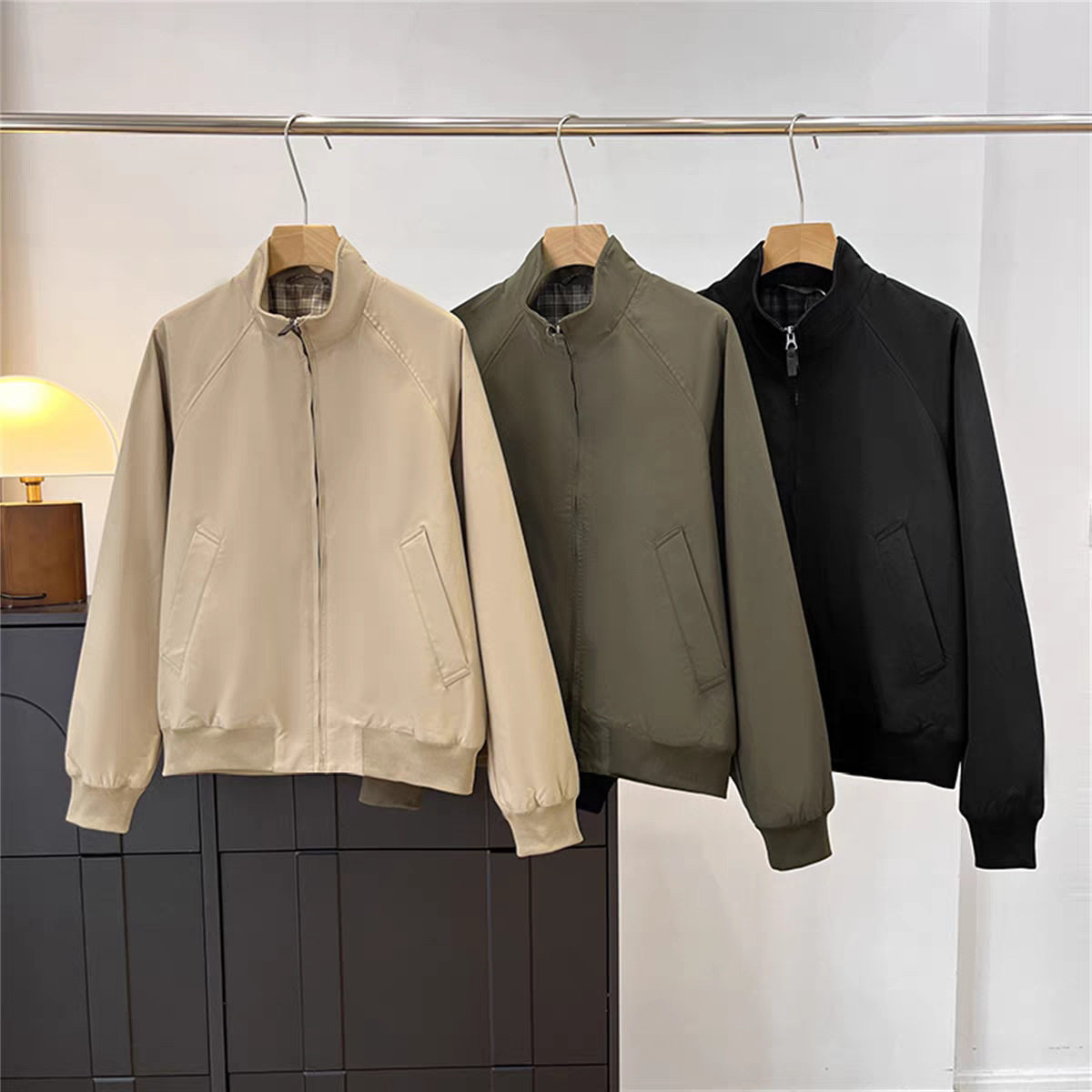 男女同款！经典老钱英伦复古风立领拉链开衫长袖夹克休闲外套女26,女装/女士精品,短外套,淘宝优惠券,粉丝福利购,淘宝优惠卷