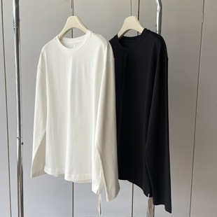 圆领轻盈宽松长袖 新西兰灵地思羊毛 松弛美 棉 T恤女秋 桑蚕丝