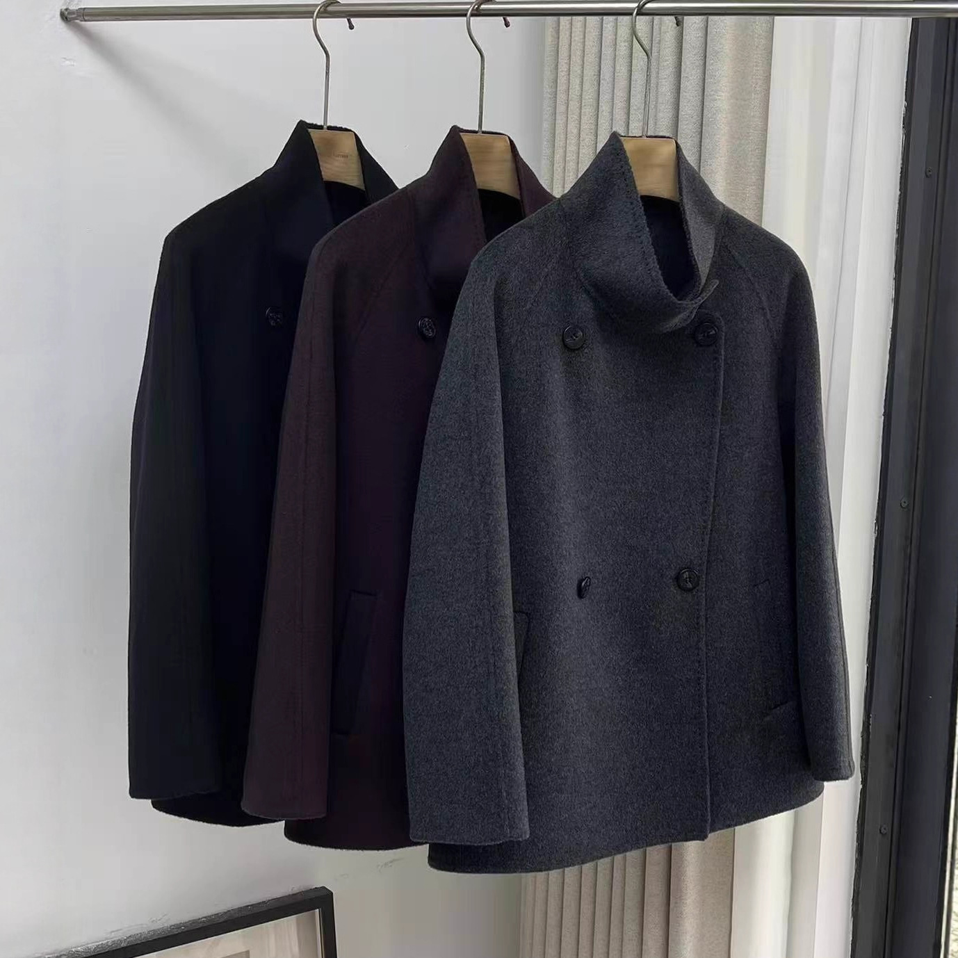 山羊绒羊毛极简风双面呢