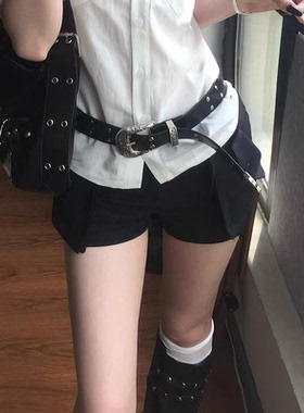 腰带y2k女设计感小众美式复古皮带裤带装饰潮雕花铆钉配裙子辣妹
