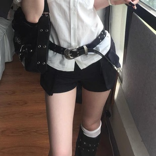 腰带y2k女设计感小众美式复古皮带裤带装饰潮雕花铆钉配裙子辣妹