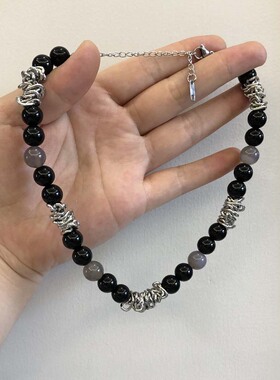 天然石拼接串珠项链锁骨链颈链