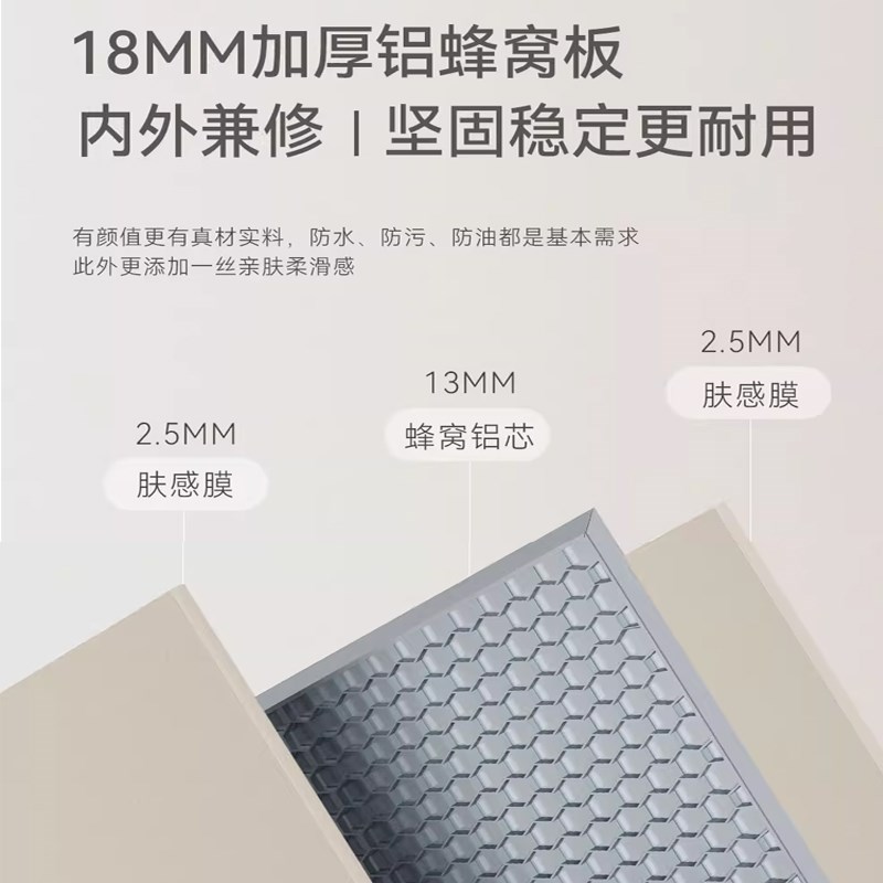 奶油风加厚蜂窝铝50cm浴室柜组合80公分陶瓷一体盆卫生间洗脸盆柜