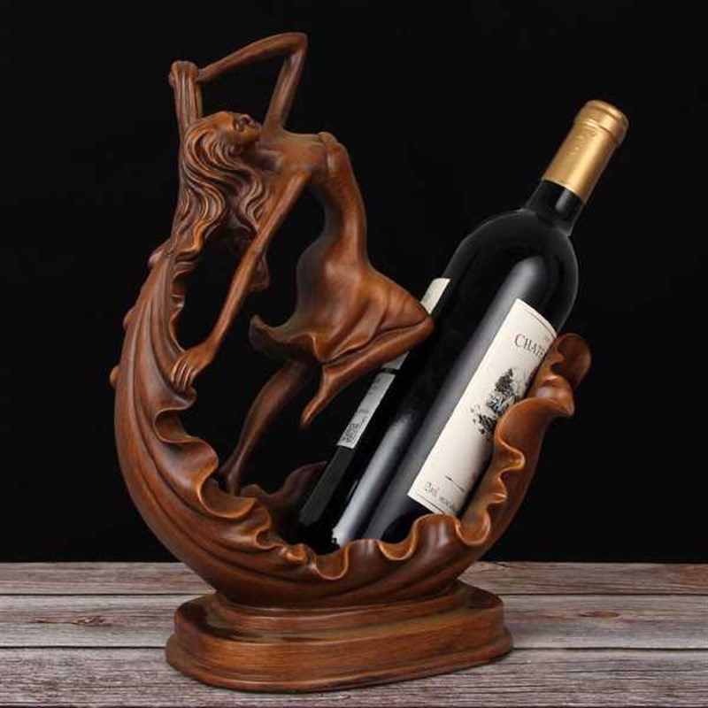 厂家欧式创意美女红酒架摆件客厅酒柜博古架装饰酒瓶收纳葡萄酒托