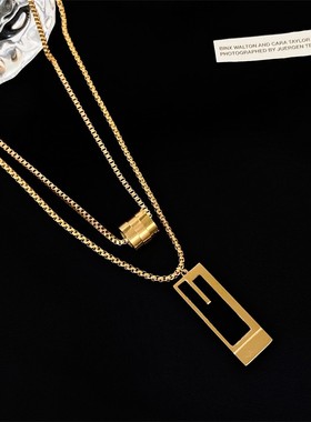 双层叠戴装饰毛衣链2021年新款潮秋冬长款项链女小众设计秋冬配饰