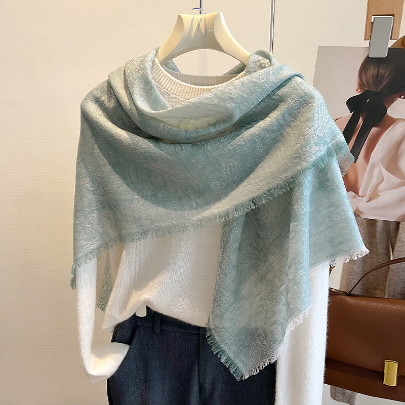 纯羊毛大方巾丝巾围巾羊绒披肩女外搭夏季薄款护颈2024新款秋冬季