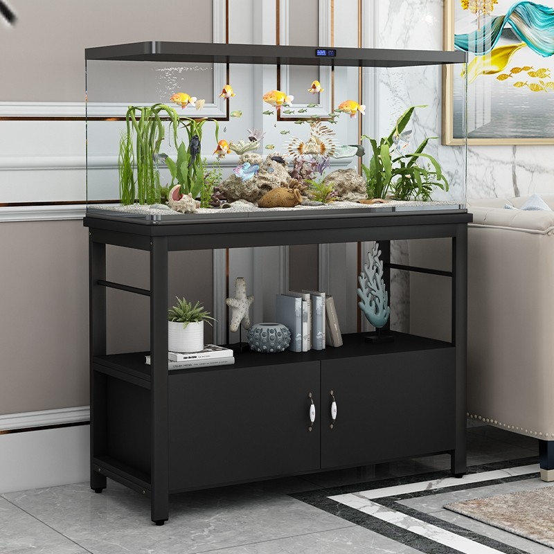 家用鱼缸底座鱼缸柜铁艺鱼缸架子鱼缸底柜金属底架定做鱼缸储物柜