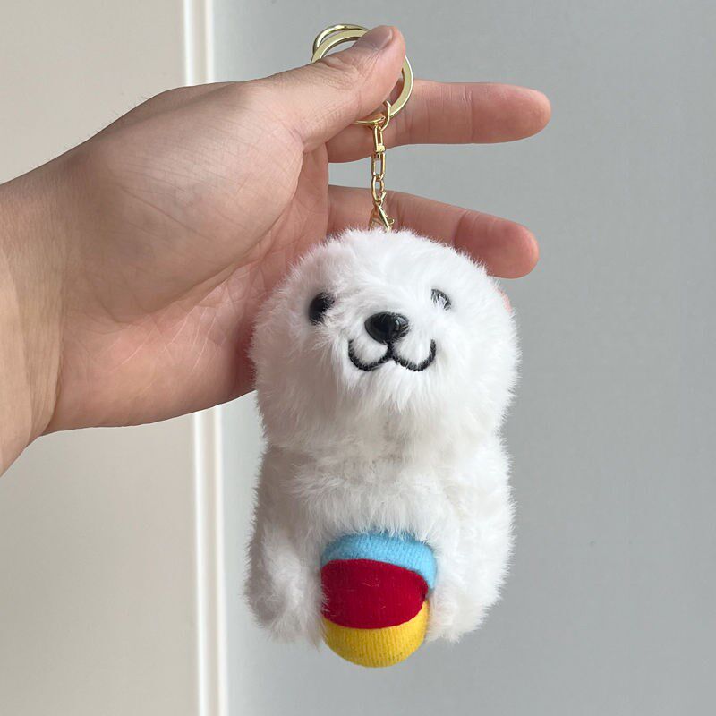 可爱海洋馆海狮海豹毛绒钥匙扣卡通情侣包包挂件公仔玩偶书包挂饰