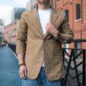 春秋外套 韩版 复古简约便服单西 休闲西装 男大码 修身 男上衣小西服