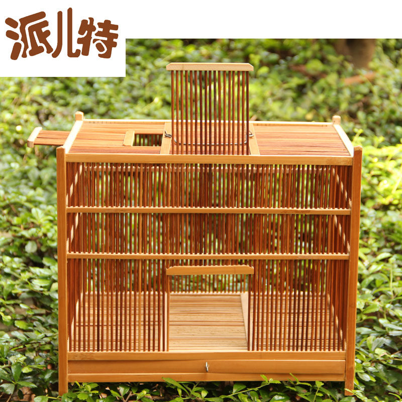 老竹带托粪盘两门蚱蜢箱 蚱蜢养笼 手工 竹制作画眉笼子子配箱