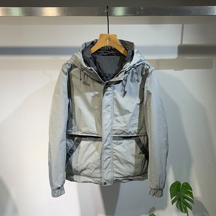 修身 棉服连帽字母棉衣韩版 轻薄青年休闲上衣外套潮 男士 2021冬季